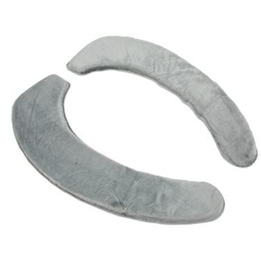 Imagem de Capa de Aquecedor de Banheiro Lavável Macia e Confortável, Almofada Autoadesiva de Flanela, 2 Peças (Cinza)