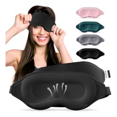 Imagem de Mascara De Dormir Tapa Olho Para Dormir Viagem 3D Blackout Espuma Macia E Confortável (Preto)