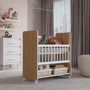 Imagem de Berço Lótus com Grade Móvel MB1 - Amarena Móveis, Savana Branco