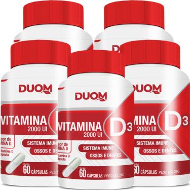 Imagem de COMBO 5 VITAMINA D3 2000UI 60 CAPS CADA TOTAL 300 CAPS DUOM