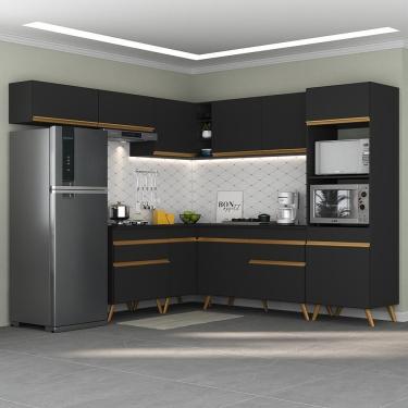 Imagem de Cozinha Completa De Canto Veneza Gb Mp2070 Com Armário E Balcão Preta