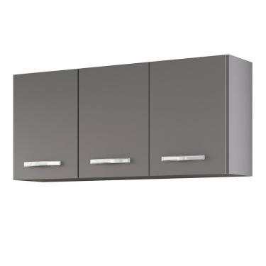 Imagem de Armário De Cozinha Aéreo 120cm 3 Portas Honduras Cinza - Lumil