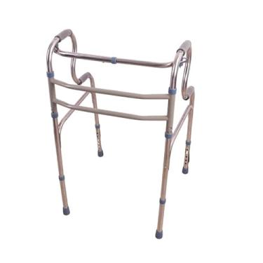 Imagem de Andador Ortopédico Dobrável Articulado, Estrutura em Alumínio, com Rodas Frontais, Ajustável para Mobilidade e Reabilitação