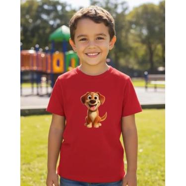 Imagem de Camiseta Infantil Slim Algodão Estampada Doguinho Caramelo - LOJA RPER