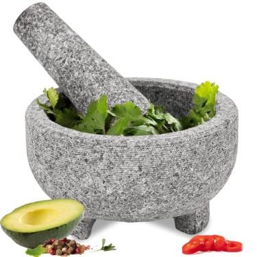 Imagem de 11,5 X 6,5 cm, Material de Granito, Pilão, Socador de Alho Pilao, Pilao, Pilão de Pedra, Pilao com Socador