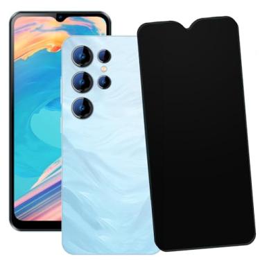 Imagem de MAOUICI Película protetora de tela de privacidade de vidro temperado para Oukitel C2/Oukitel C1/Blackview Wave 9c, rigidez 9H, película transparente anti-impressões digitais [2 unidades]
