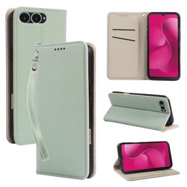 Imagem de NOUKAJU Capa para T-Mobile REVVL 8, capa protetora carteira com suporte para cartão, cordão, antiqueda, absorção de choque, proteção abrangente, função de suporte, capa protetora para telefone REVVL 8