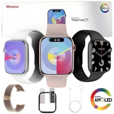 Imagem de Smart Watch Relogio Inteligente W99+ Pro Amoled 2GB 45mm Os10 Ilha Dinamica Microwear Original Nf-Unissex