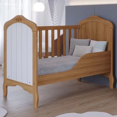 Imagem de Berço Mini Cama Harmonia 100% Mdf Natural/Branco - Permobili