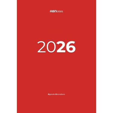 Imagem de ABNotes Agenda 12M 12 mesi Giornaliera B5 Red: Planner/Diario giornaliero - Rosso - Grande 366 Pagine Spesse - Griglia calendario annuale e mensile - Note