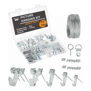 Imagem de Mr. Pen- Kit para Pendurar Quadros, 220 Peças, Cabides para Quadros, Pregos para Pendurar Quadros, Cabides de Parede, Pendurar Quadros, Ganchos para Pendurar Quadros, Ferragens par (Pacote Com 220 Uni