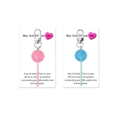 Imagem de Sudaporn Chaveiro de pirulito inspirador amigo presentes para filha filho incentivo motivacional presente doce presente eu te amo presentes de mãe 2 peças neta, neto, aniversário, Natal, doces