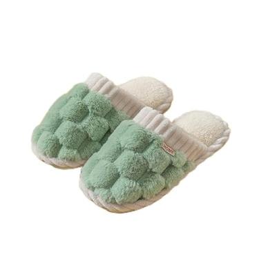 Imagem de Pantufas femininas masculinas felpudas para quarto, Verde A, 7.5-8 Women/6-7 Men