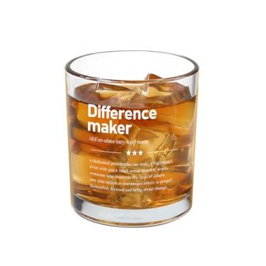 Imagem de Jogskeor Difference Maker Copo de uísque 290 ml, Thank You Employee Appreciation Bosses Day Birthday Christmas Gifts for Boss Leader Manager