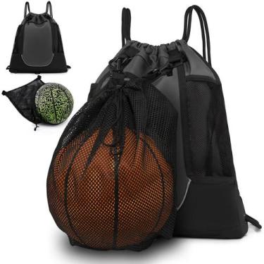 Imagem de Mochila de basquete STAY GENT Drawstring para meninos cinza