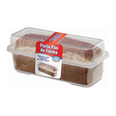 Imagem de Porta Pão de Forma Retangular De Plástico Com Tampa - Usual - Usual Ut