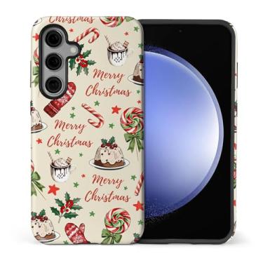 Imagem de casesok Capa para Samsung Galaxy S24 Plus, capa rígida de camada dupla + capa de telefone de silicone, proteção total à prova de choque para Samsung Galaxy S24 Plus - Bolo de Natal Lollipop Holiday