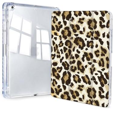 Imagem de Jngnpn Capa para iPad 9ª/8ª/7ª geração, 10,2 polegadas (versão 2021/2020/2019), capa transparente fina e tripla traseira transparente com suporte para lápis e capa hibernar/despertar automática