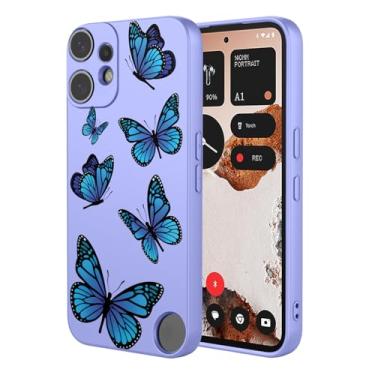 Imagem de HTXWXJC Capa para celular Nothing CMF 2 Pro, A001 à prova de choque flexível bumper TPU capas macias padrão borboleta capa de telefone para nada CMF Phone2 Pro borboleta roxa