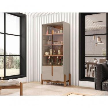 Imagem de Cristaleira Retrô Paris Off White Cedro 2 Portas