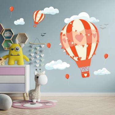 Imagem de Adesivo De Parede Balão Menino E Menina Balão Laranja