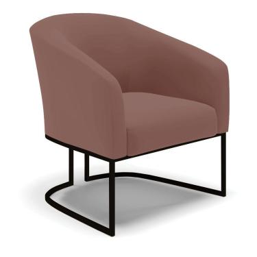 Imagem de Cadeira Sala De Jantar Base Industrial Preto Stella Veludo D03 - D'rossi Cor Rose