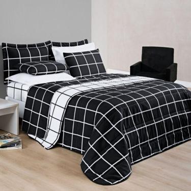 Imagem de Cobre Leito King Dustin Micropercal 200 Fios Dupla Face 3 Peças - Preto