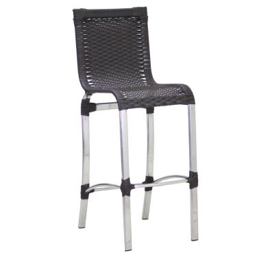 Imagem de Banqueta Alta Haiti Em Alumínio Trama Original Preto