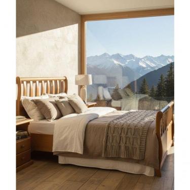 Imagem de Cama Maciça 1,30 X 1,90 - Madeira Maciça - Móveis De Gramado - Marrom