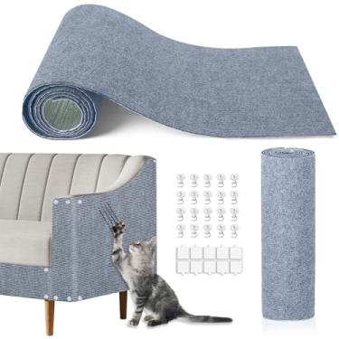 Imagem de Tapete para arranhar gatos, 301 x 40 cm, tapete autoadesivo para arranhões, protetor de sofá de garras de gatos, protetores de canto de móveis para gatos, proteção de móveis internos para cadeira