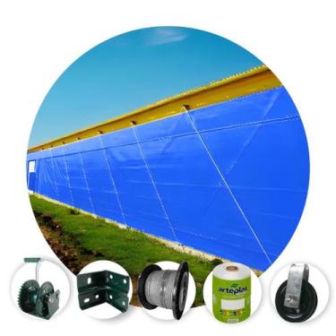 Imagem de Kit instalação cortina aviário azul - 2,60x20 - Shoplonas