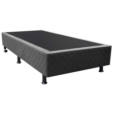 Imagem de Base Para Cama Solteiro 88x188cm Liz S05 Suede Bordado Cinza - Mpozenato