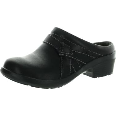 Imagem de Clarks Tamanco feminino Angie Mist, Couro preto, 7.5 Wide