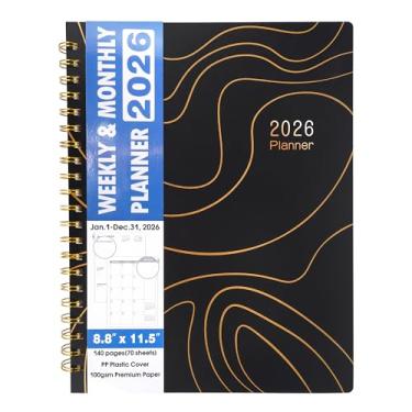 Imagem de Agenda mensal semanal 2026, janeiro de 2026 a dezembro de 2026, caderno de calendário de 12 meses, 22,4 x 29,2 cm, livro de planos, agenda pessoal