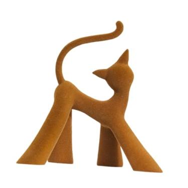 Imagem de IEUDNS Estatueta de Animal Artística para Decoração de Casa, Escultura Criativa E Realista em Resina, Estátua de Animal para Prateleiras, Mesa de Centro, Chã, Gato passeando