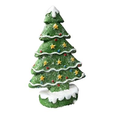 Imagem de Nishiyuenyi Mini árvore de Natal Decorativa para Mesa, Feita de Resina, 15 Cm de Altura, Compacta, Verde.