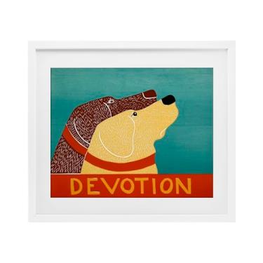 Imagem de Stupell Industries Impressão emoldurada branca Devotion Dog Duo sob vidro, design de Stephen Huneck, 17 x 21