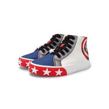 Imagem de Marvel Capitão América Shield Tops de cano alto, Azul, 13-13.5 Big Kid
