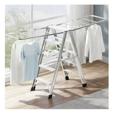 Imagem de Hhsdyl Estendal de Roupa Compacto Dobrável, Estrutura em Aço Inoxidável para Roupa, Estendal Dobrável com Elevada Capacidade de Carga para Uso Interior e Exterior, Secador de Roupa Portátil,A