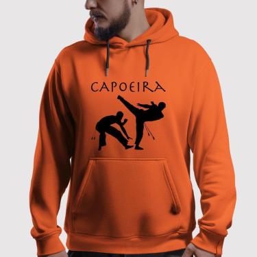 Imagem de Blusa de Moletom Flanelada Canguru Com Capuz Estampada Capoeira-Masculino
