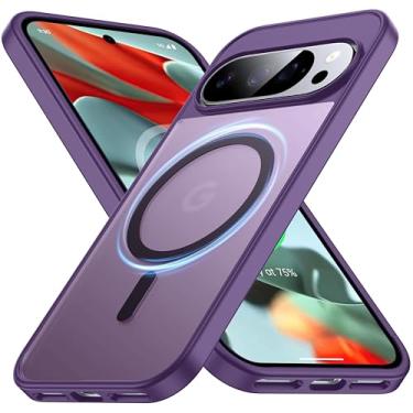 Imagem de FNDMIL [NO.1 Magnético] para Google Pixel 9 Pro XL Capa com MagSafe [Teste de queda de grau militar] [Fosco translúcido][Antiimpressão digital] Amortecedor de silicone macio para Google Pixel 9 Pro XL