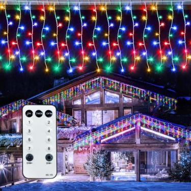 Imagem de Luces de Carámbano Navideñas ROSCOO 13m 400 LED Multicolor IP65