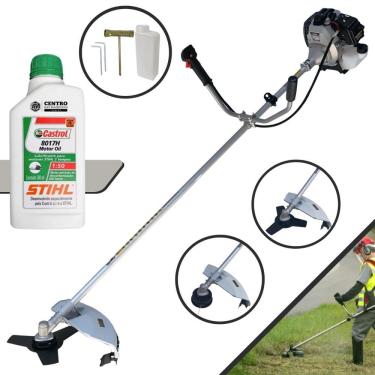 Imagem de Roçadeira Lateral À Gasolina Toyama TBC43H 43cc 1,7HP de Potência 2 Tempos Alta Rotação Completa Com Carretel + Faca 3 Pontas + ÓLEO STIHL 8017