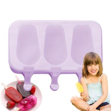 Imagem de Moldes de sorvete caseiros – 3 bandejas de congelador de molde pop maker, bandeja reutilizável de fácil liberação para gelatina de pirulito de frutas
