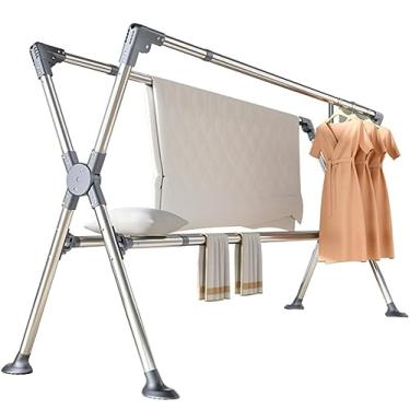 Imagem de LULUMAIC Aparador de roupas, secador de roupas, rack de secagem de roupas, ar de roupas dobrável, ar de roupas de aço inoxidável, arejador de roupas