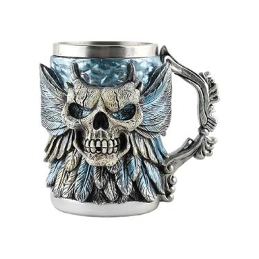 Imagem de Canecas de cerveja com alças, xícara de chá de caveira, recipiente de água reutilizável para bebidas, 500 ml, para estúdio diário, restaurantes, viagem, amigos, aniversário, ação de graças