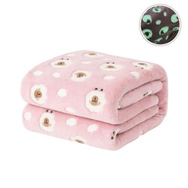 Imagem de Cobertor Infantil Bebê Antialérgico Macio Brilha no Escuro Fleece 110x100cm Embalagem Plástica (Ovelha Rosa)