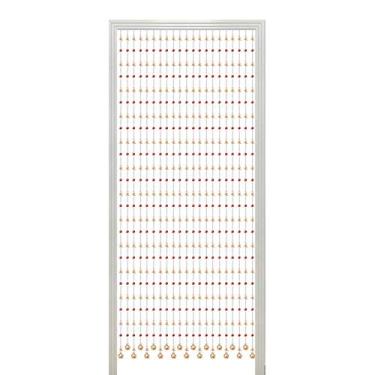 Imagem de OKUOKA Cortinas de porta com contas de 31 fios para portas, cortina de cordão para divisores de quarto, vidro de cristal champanhe, decoração de tela de sala de estar, personalizável (tamanho: 0,8 x
