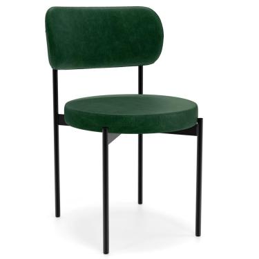 Imagem de Cadeira Decorativa Estofada Para Sala De Jantar Louvre L02 Couríssimo Verde - Lyam Decor