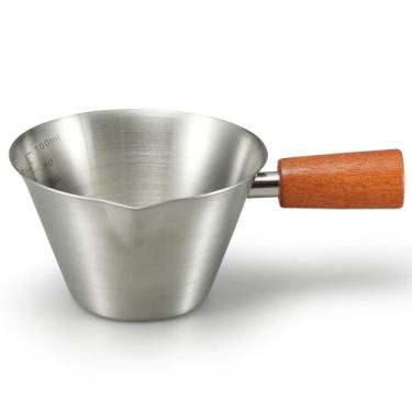 Imagem de Copos de café expresso de aço inoxidável de 100 ml, bicos em forma de V, copo medidor de metal, copo de café expresso com alça, acessórios de café expresso